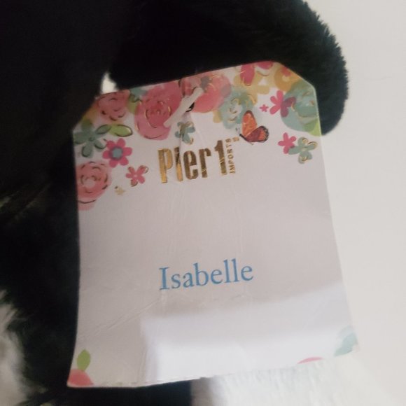 Pier 1 Stuffed Spotted White Black Cow 12.5" Name Isabelle - Picture 3 of 8